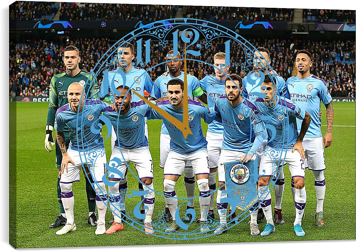 Часы картина - Фото перед матчем. Манчестер Сити. Manchester City