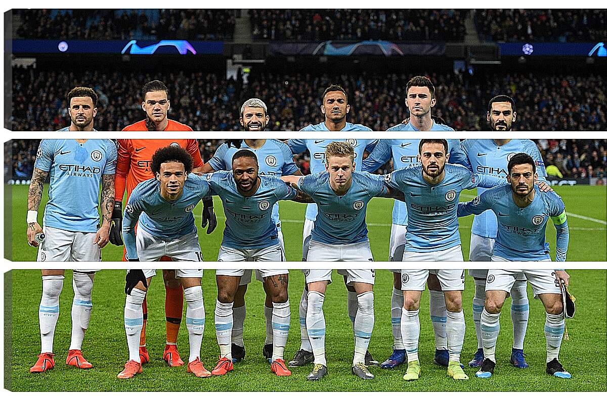 Модульная картина - Фото перед матчем. Манчестер Сити. Manchester City