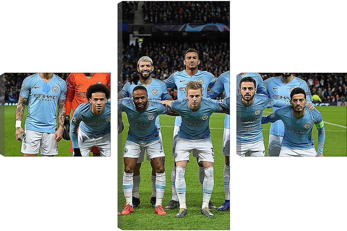 Модульная картина - Фото перед матчем. Манчестер Сити. Manchester City