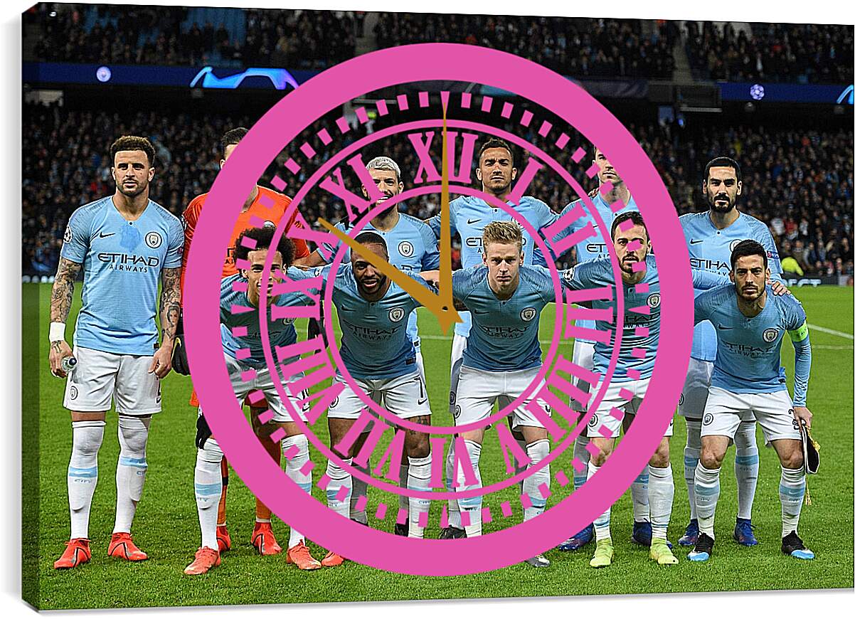 Часы картина - Фото перед матчем. Манчестер Сити. Manchester City