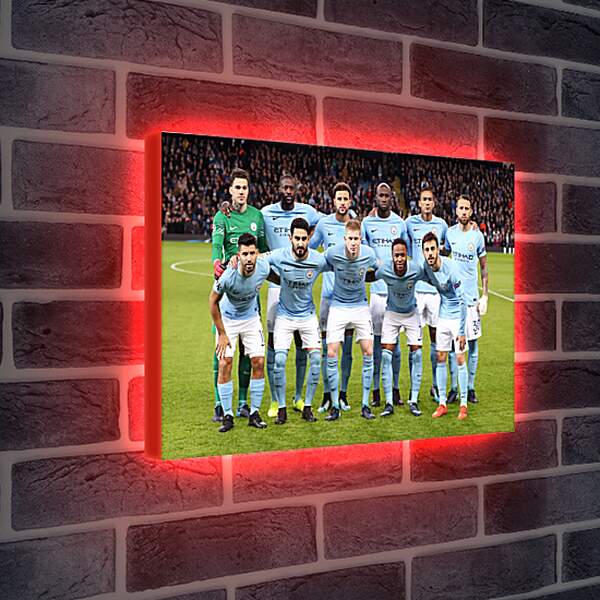 Лайтбокс световая панель - Фото перед матчем. Манчестер Сити. Manchester City