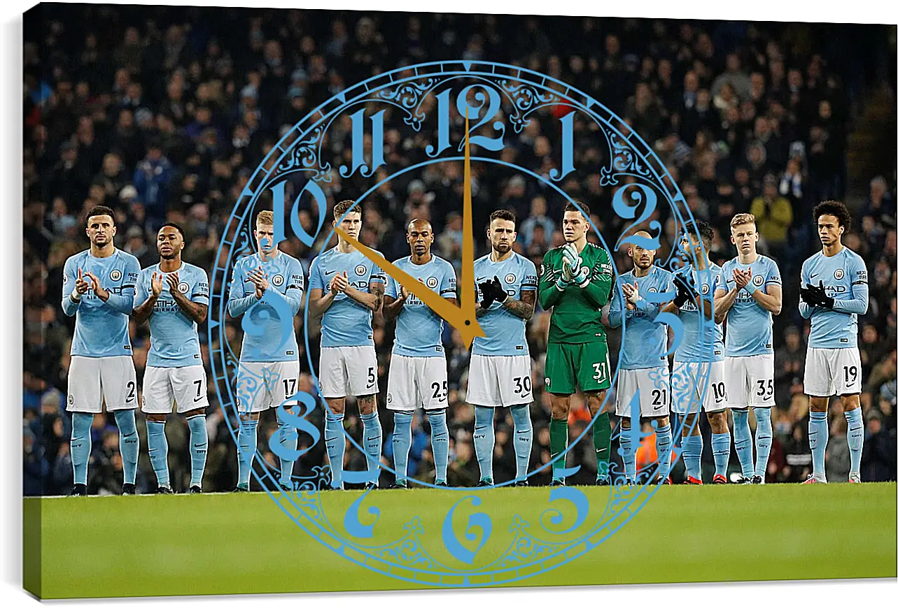 Часы картина - ФК Манчестер Сити. FC Manchester City