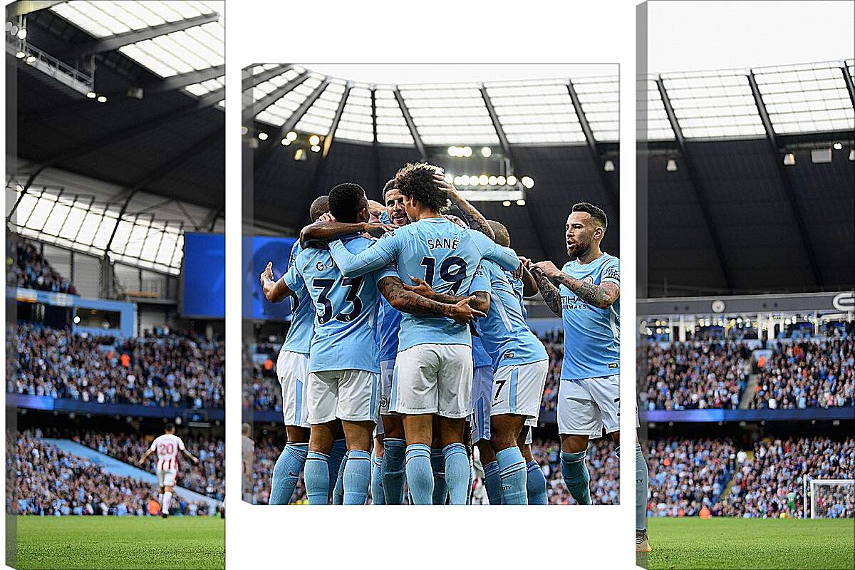 Модульная картина - Празднование гола. Манчестер Сити. Manchester City