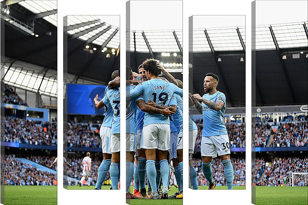 Модульная картина - Празднование гола. Манчестер Сити. Manchester City