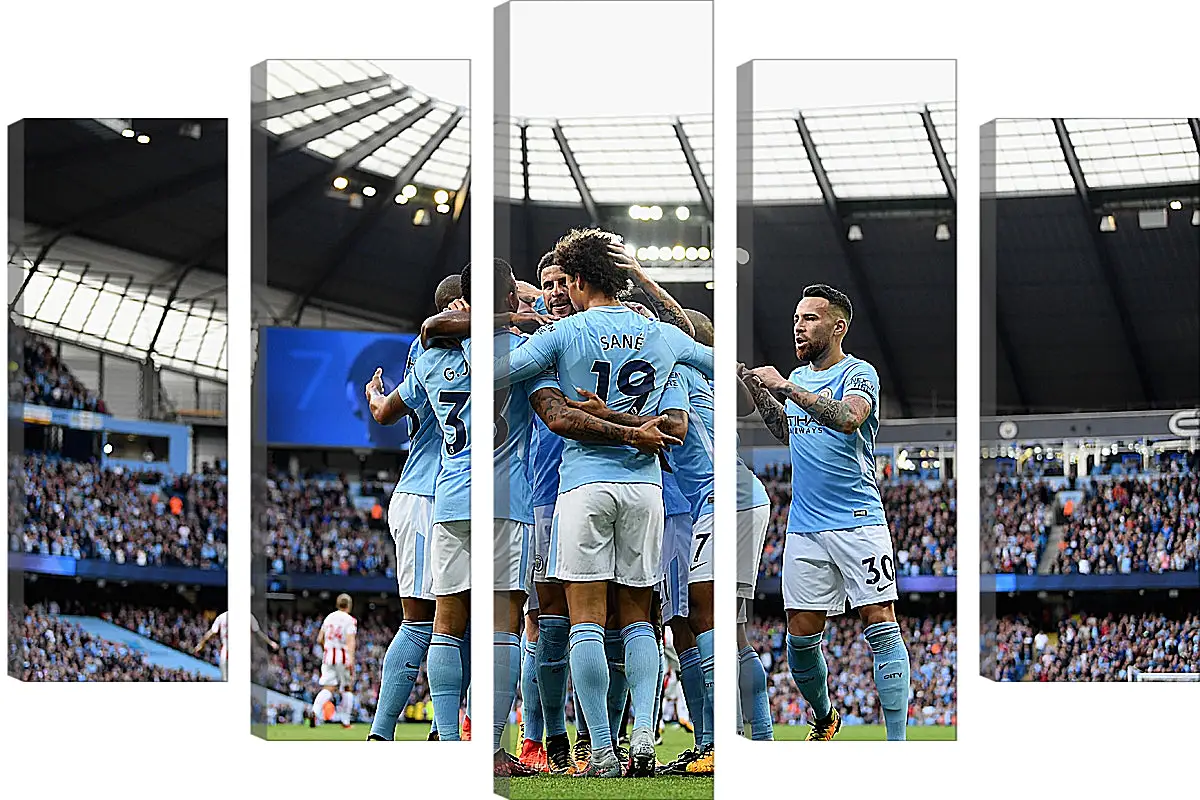 Модульная картина - Празднование гола. Манчестер Сити. Manchester City