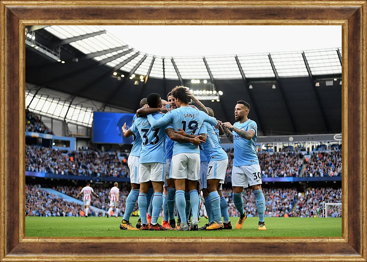 Картина в раме - Празднование гола. Манчестер Сити. Manchester City