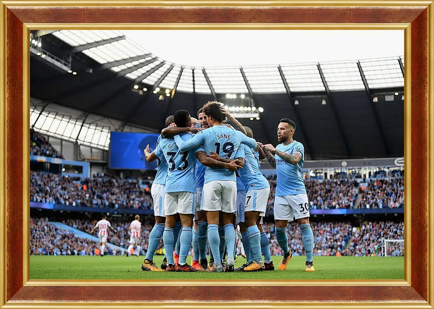 Картина в раме - Празднование гола. Манчестер Сити. Manchester City