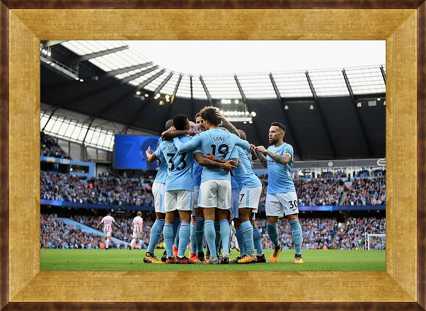 Картина в раме - Празднование гола. Манчестер Сити. Manchester City