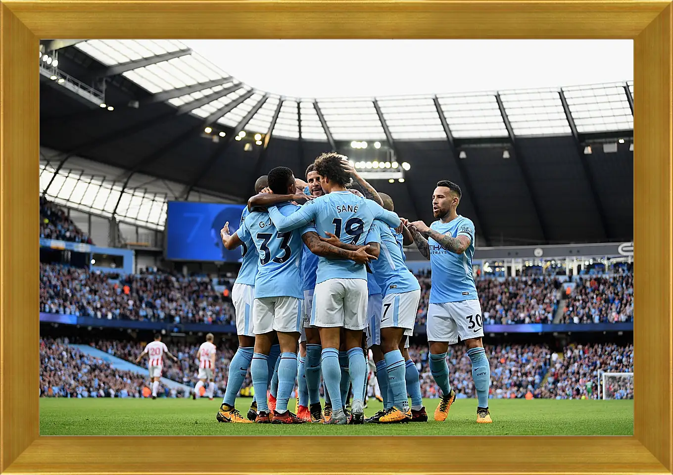 Картина в раме - Празднование гола. Манчестер Сити. Manchester City