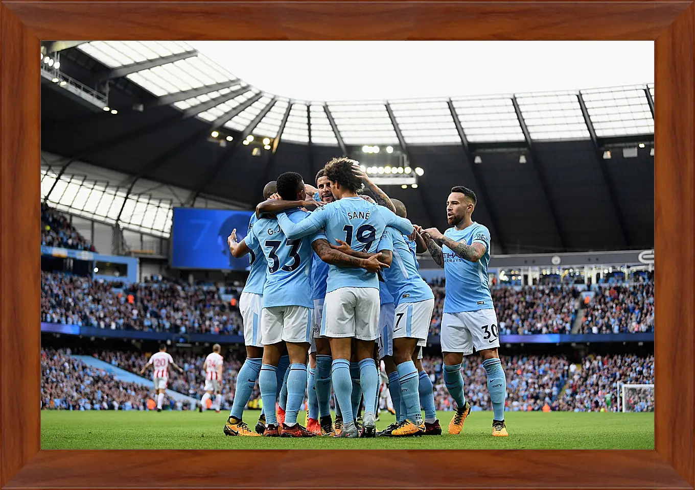 Картина в раме - Празднование гола. Манчестер Сити. Manchester City