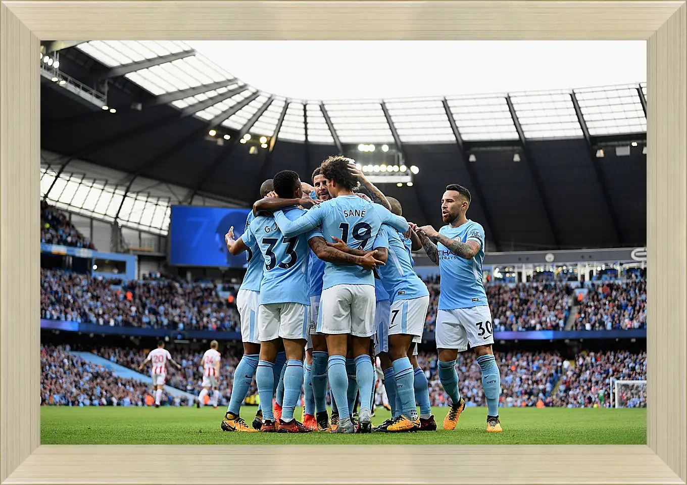 Картина в раме - Празднование гола. Манчестер Сити. Manchester City