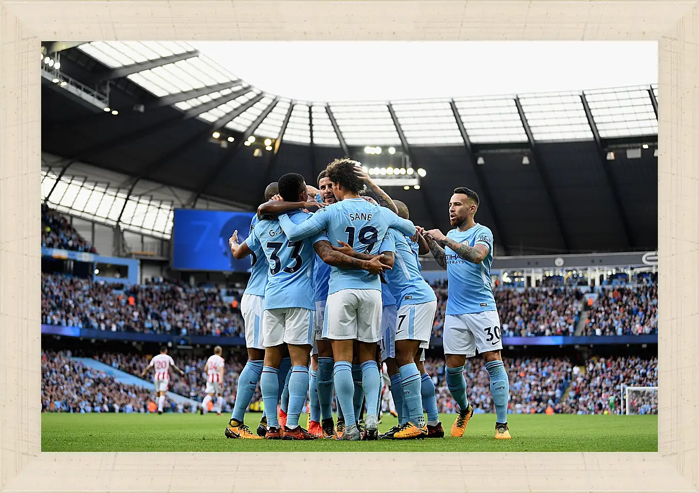 Картина в раме - Празднование гола. Манчестер Сити. Manchester City