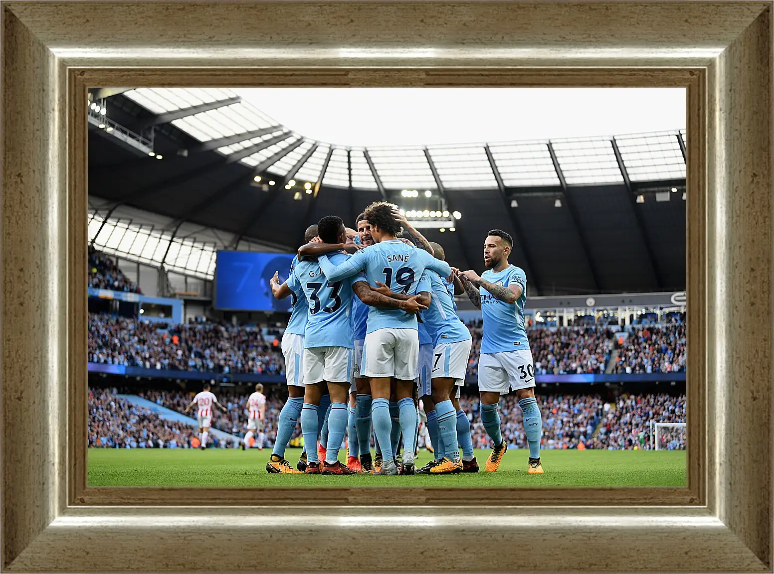 Картина в раме - Празднование гола. Манчестер Сити. Manchester City