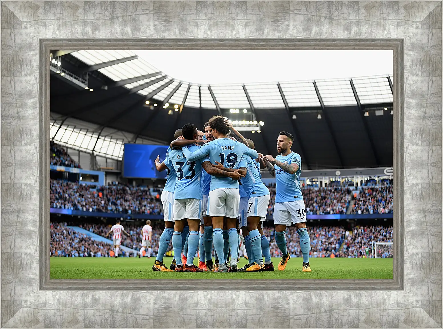 Картина в раме - Празднование гола. Манчестер Сити. Manchester City