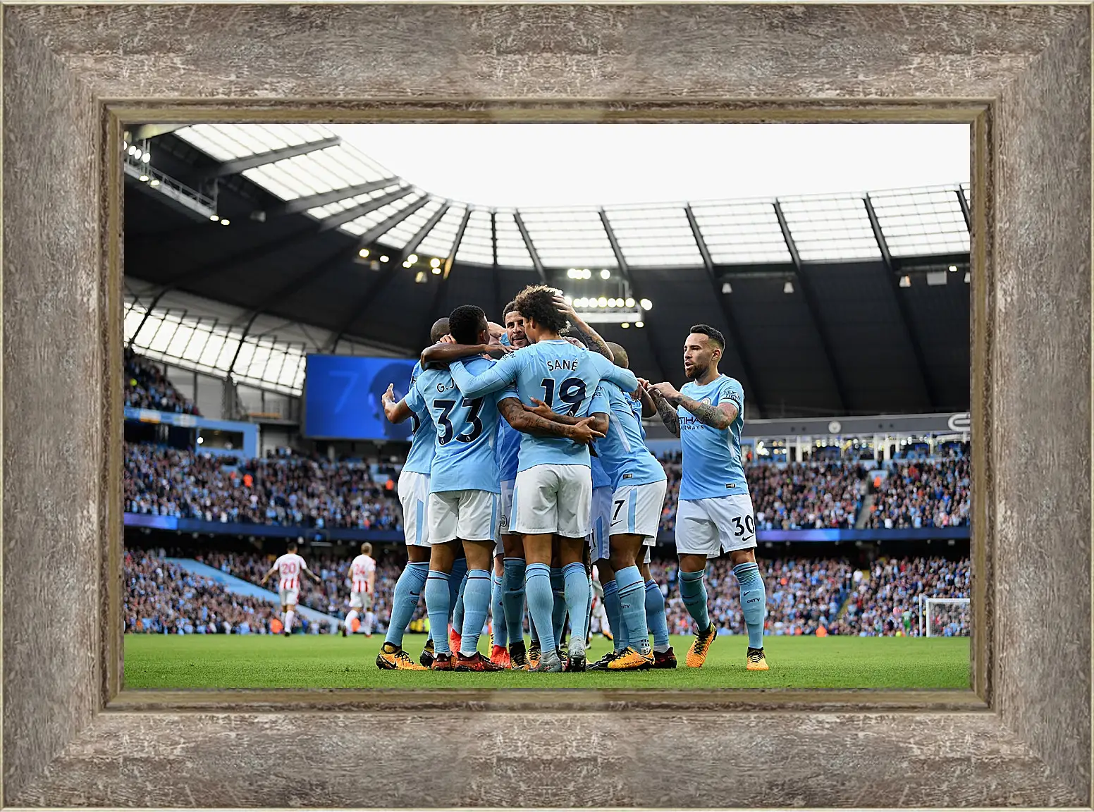 Картина в раме - Празднование гола. Манчестер Сити. Manchester City