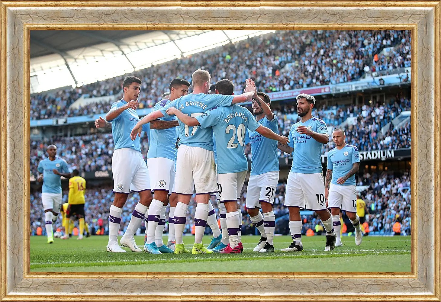 Картина в раме - Празднование гола. Манчестер Сити. Manchester City