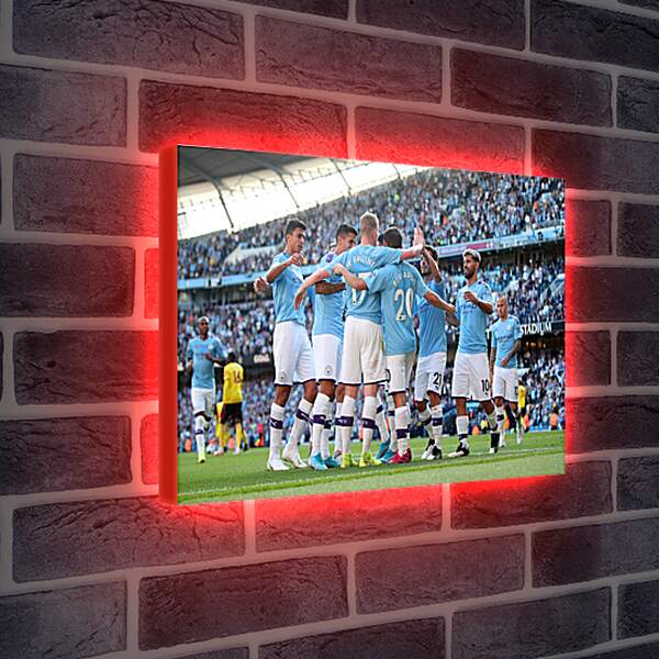 Лайтбокс световая панель - Празднование гола. Манчестер Сити. Manchester City