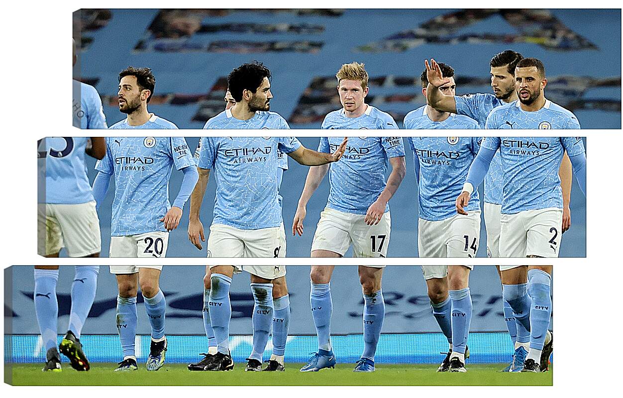 Модульная картина - Празднование гола. Манчестер Сити. Manchester City