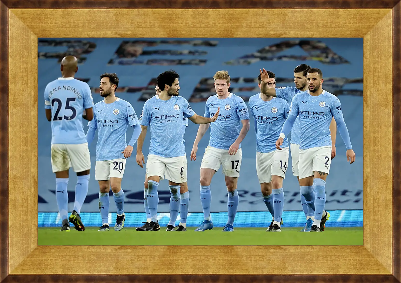 Картина в раме - Празднование гола. Манчестер Сити. Manchester City