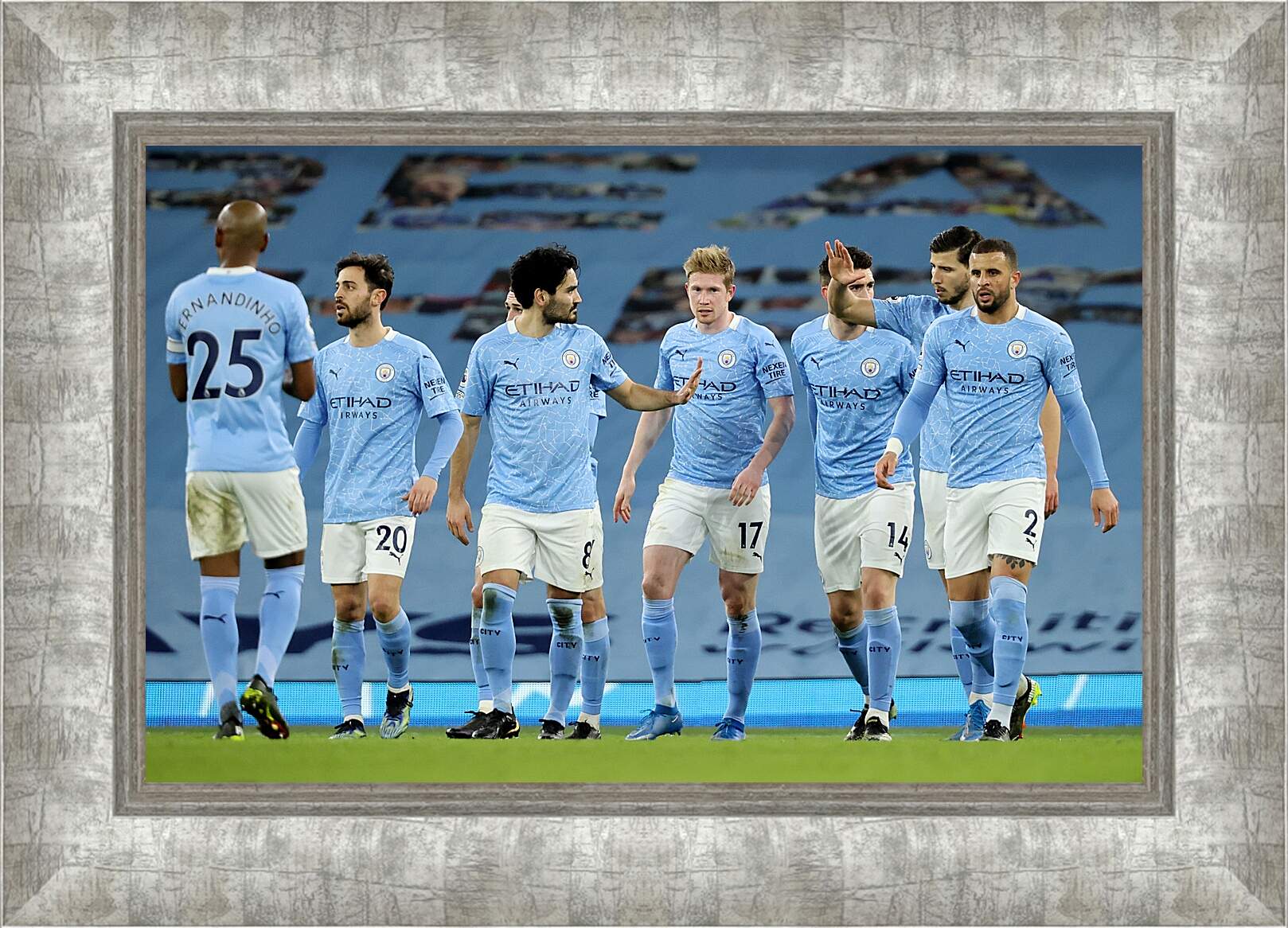 Картина в раме - Празднование гола. Манчестер Сити. Manchester City