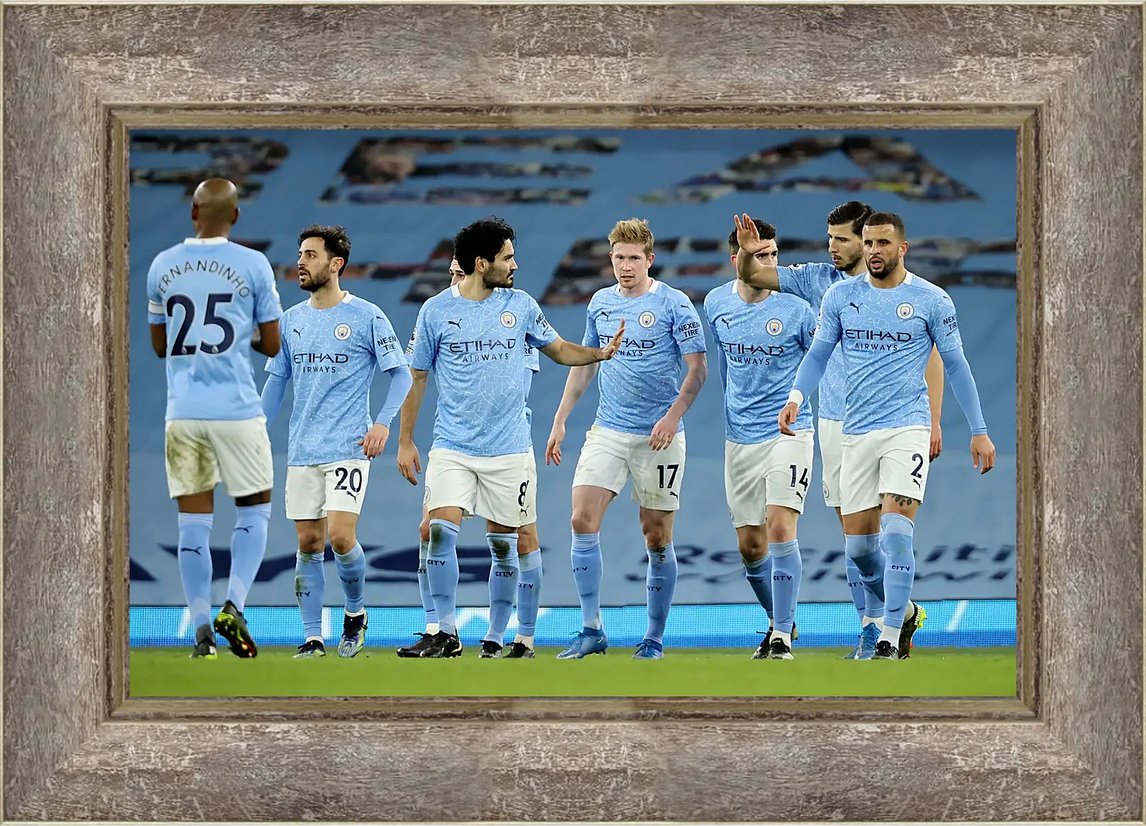 Картина в раме - Празднование гола. Манчестер Сити. Manchester City