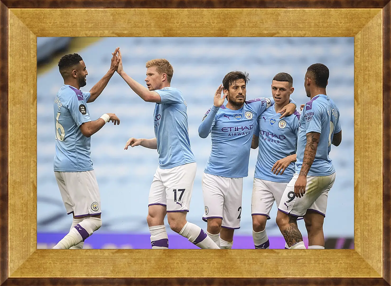 Картина в раме - Празднование гола. Манчестер Сити. Manchester City