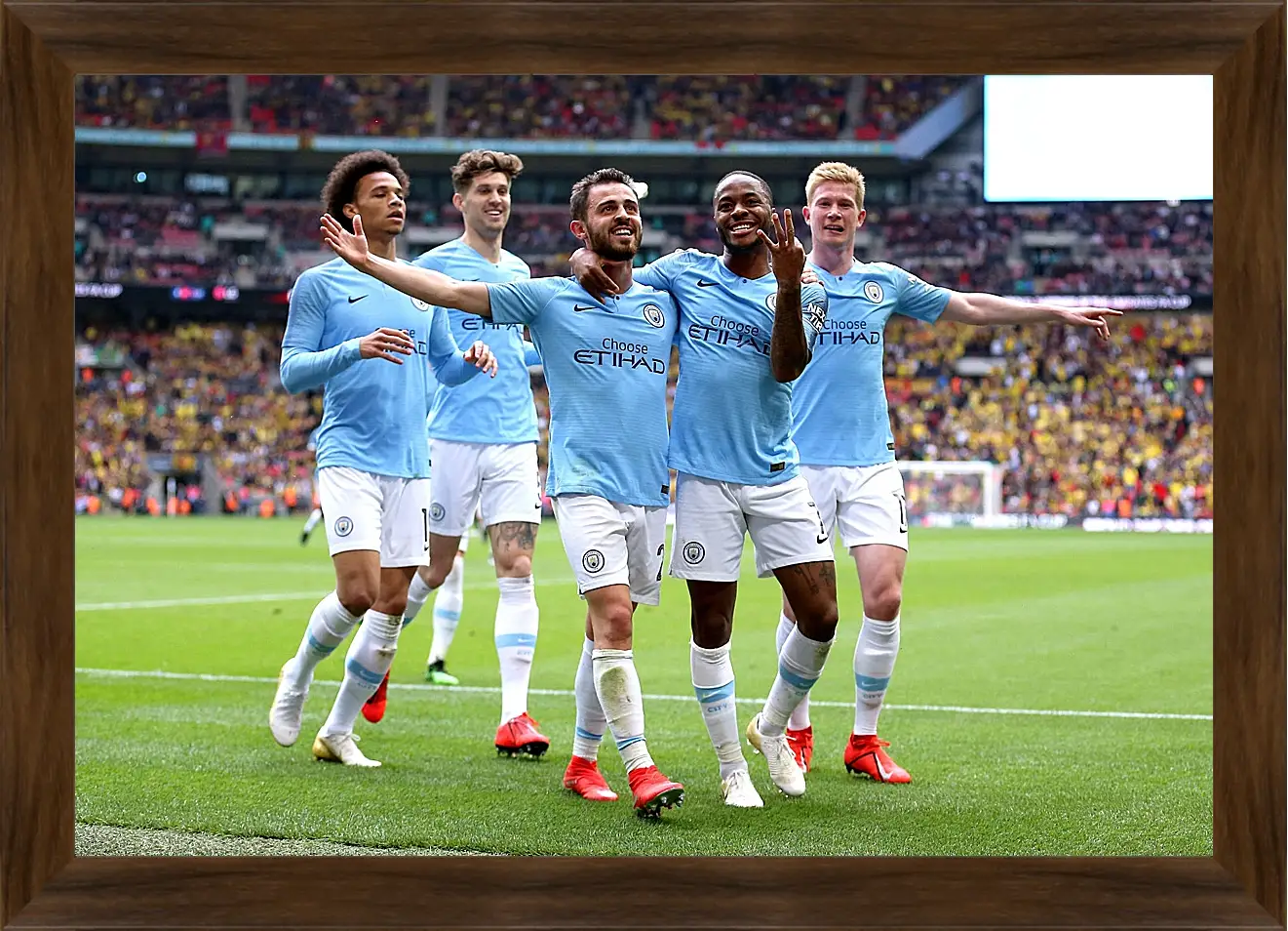 Картина в раме - Празднование гола. Манчестер Сити. Manchester City