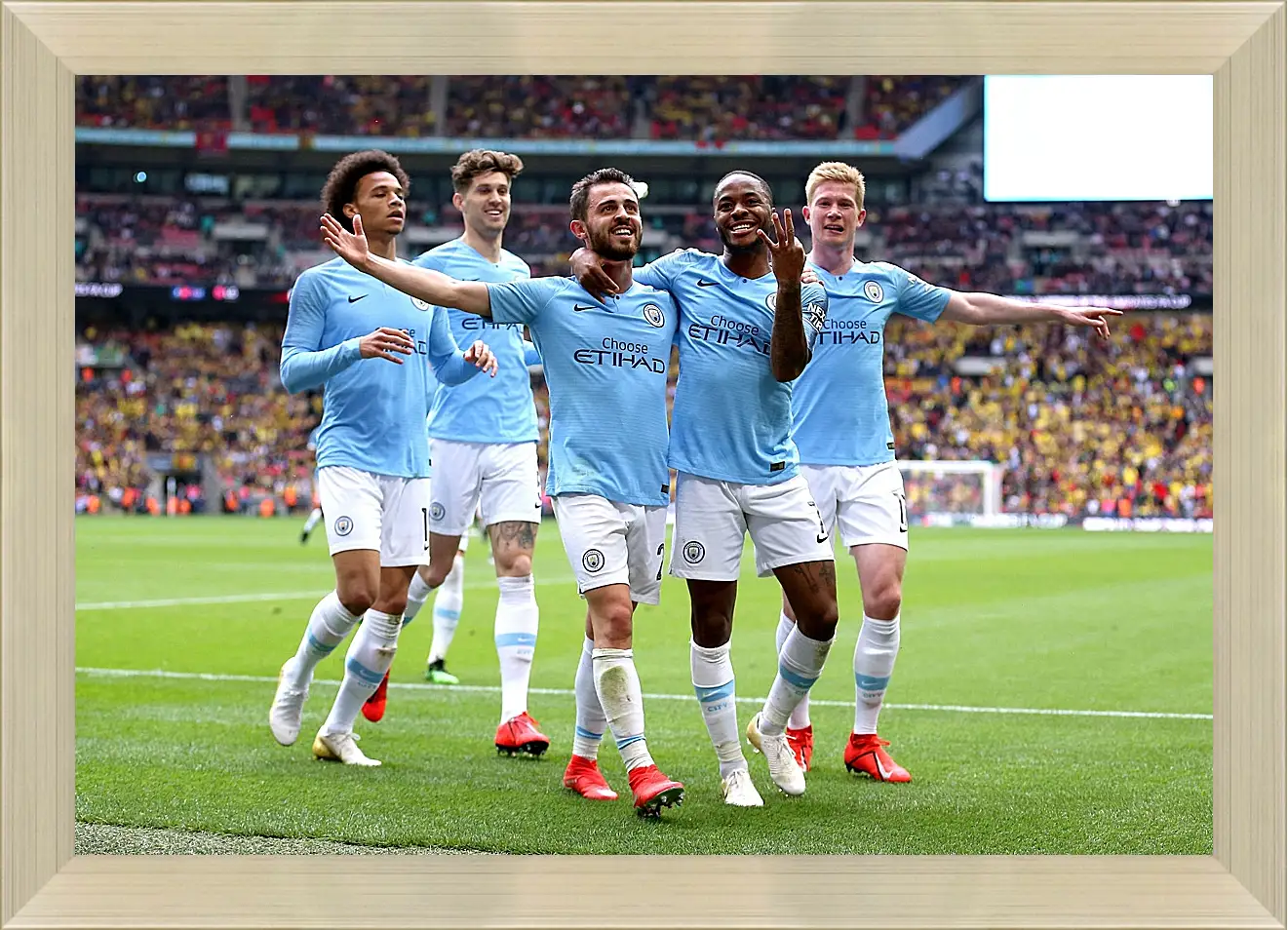 Картина в раме - Празднование гола. Манчестер Сити. Manchester City