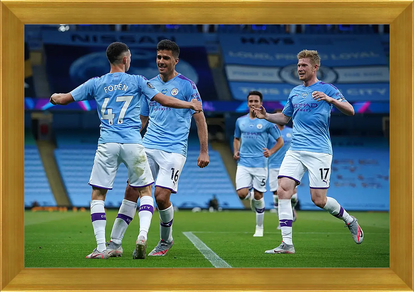 Картина в раме - Празднование гола. Манчестер Сити. Manchester City