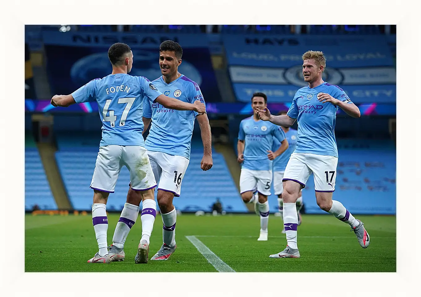 Картина в раме - Празднование гола. Манчестер Сити. Manchester City