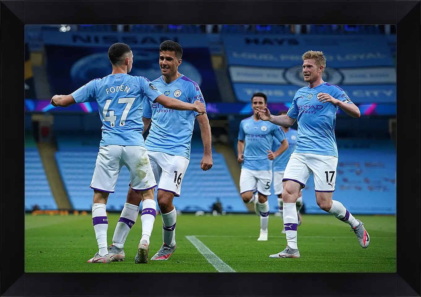 Картина в раме - Празднование гола. Манчестер Сити. Manchester City