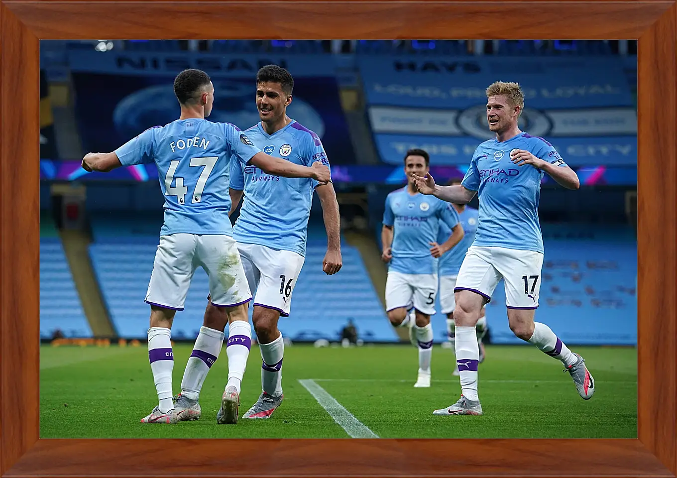 Картина в раме - Празднование гола. Манчестер Сити. Manchester City