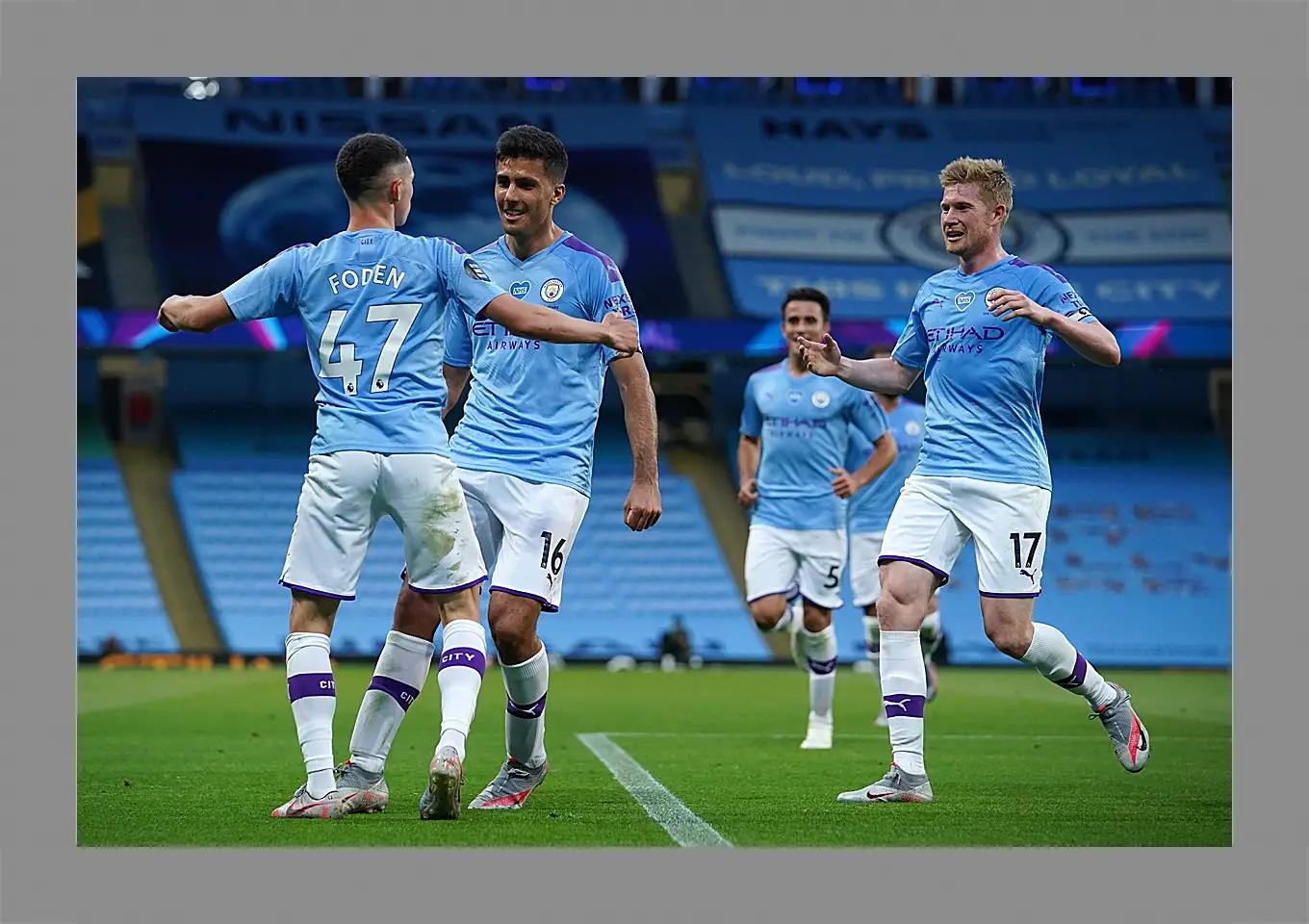 Картина в раме - Празднование гола. Манчестер Сити. Manchester City