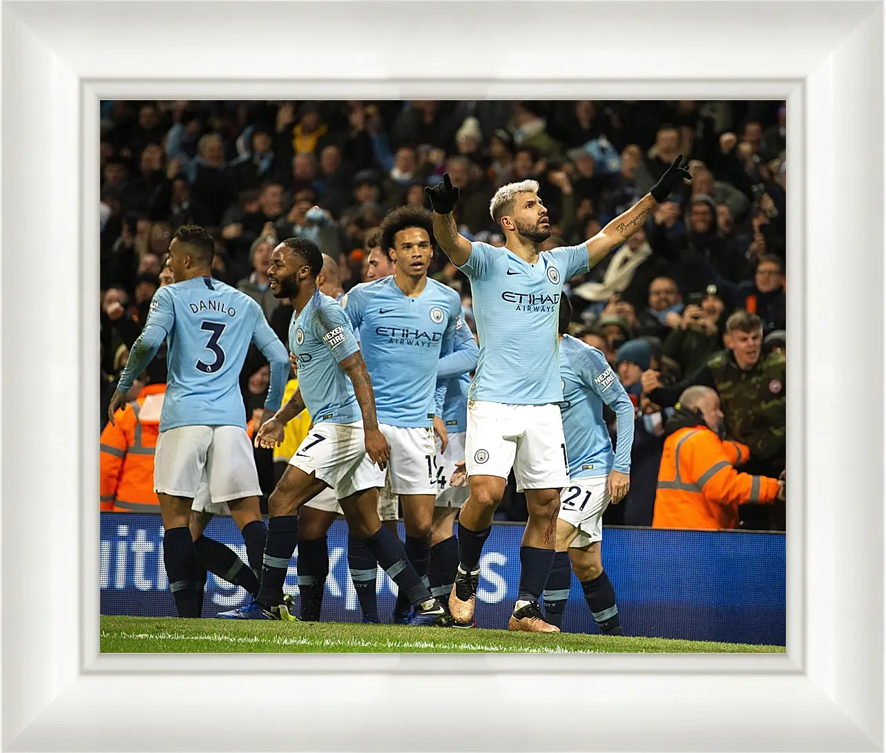 Картина в раме - Празднование гола. Манчестер Сити. Manchester City