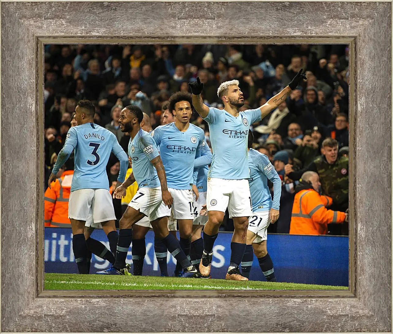 Картина в раме - Празднование гола. Манчестер Сити. Manchester City