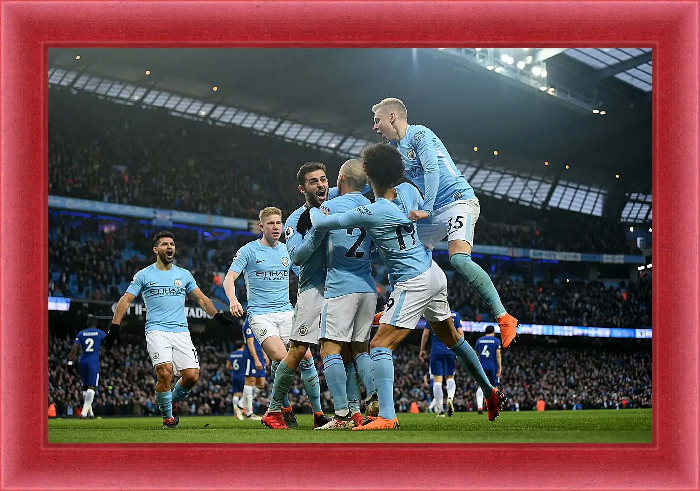 Картина в раме - Празднование гола. Манчестер Сити. Manchester City