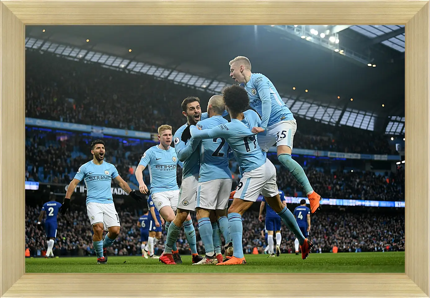 Картина в раме - Празднование гола. Манчестер Сити. Manchester City