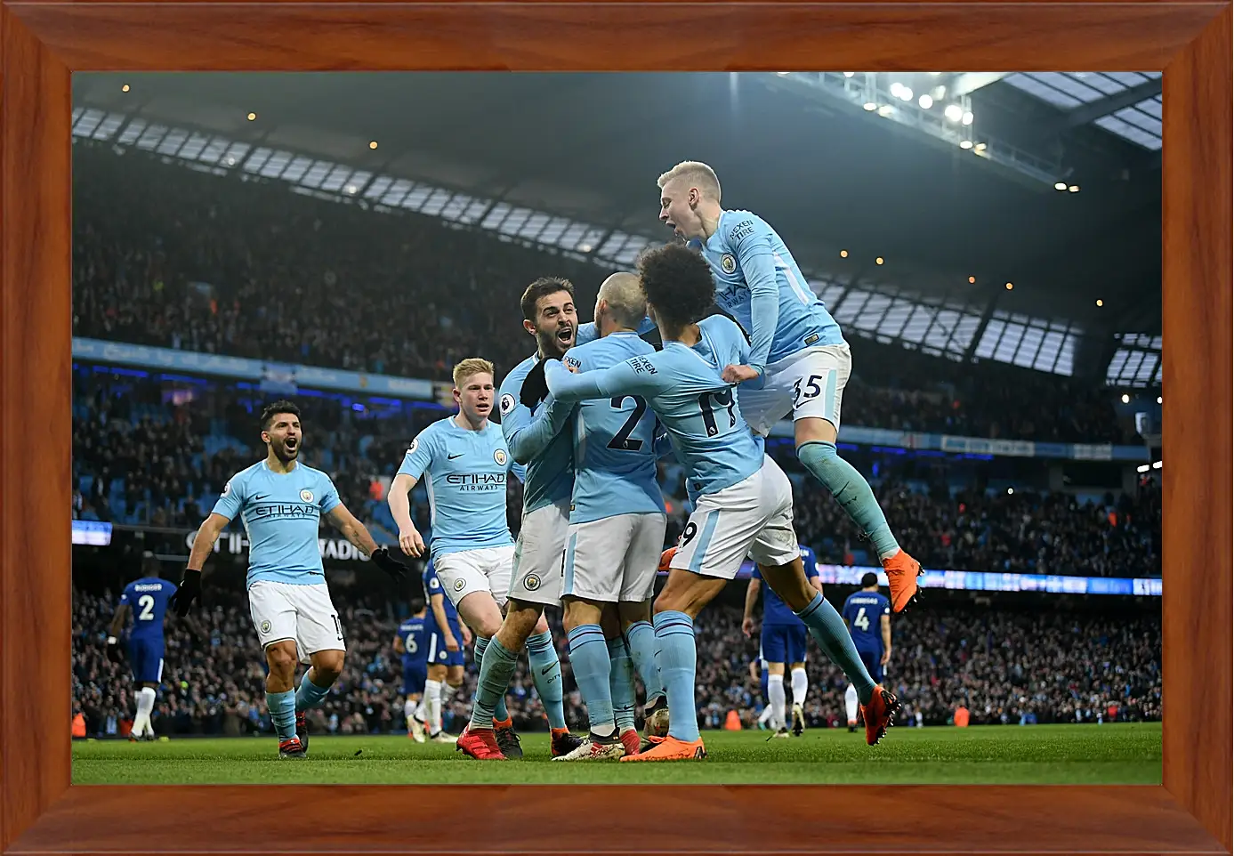 Картина в раме - Празднование гола. Манчестер Сити. Manchester City