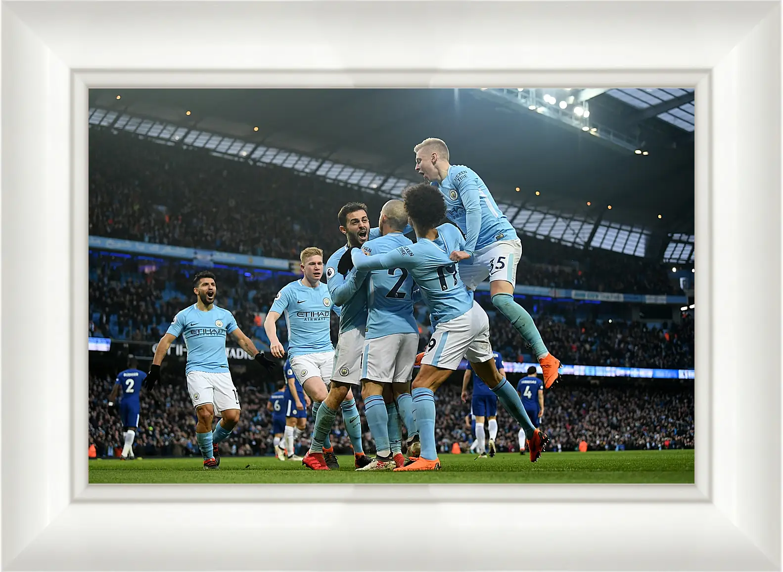 Картина в раме - Празднование гола. Манчестер Сити. Manchester City