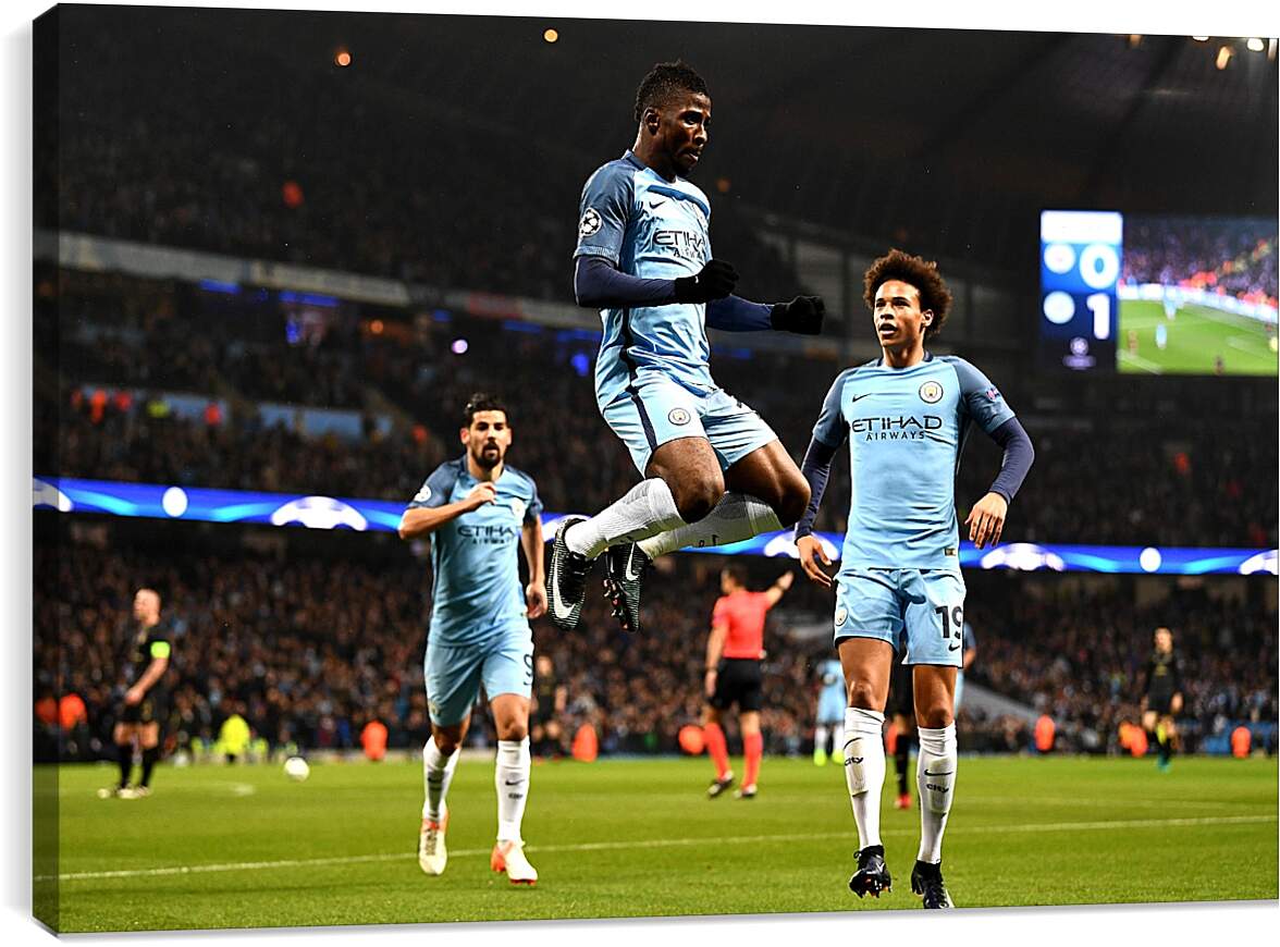 Постер и плакат - Празднование гола. Манчестер Сити. Manchester City