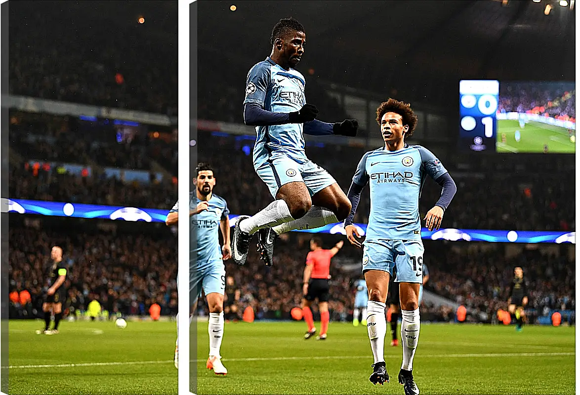 Модульная картина - Празднование гола. Манчестер Сити. Manchester City