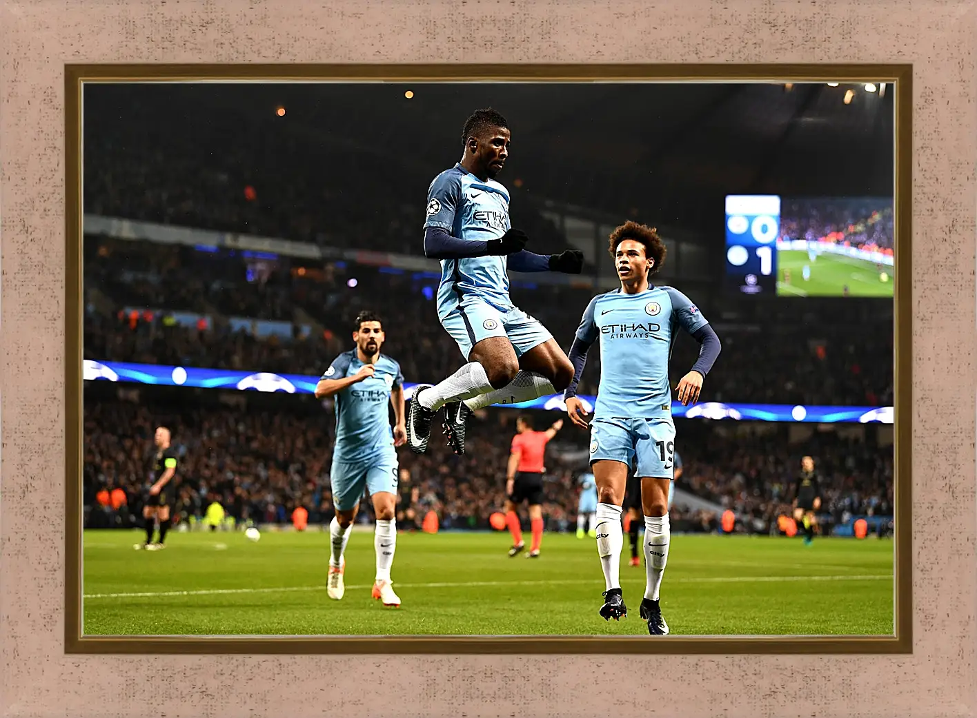 Картина в раме - Празднование гола. Манчестер Сити. Manchester City