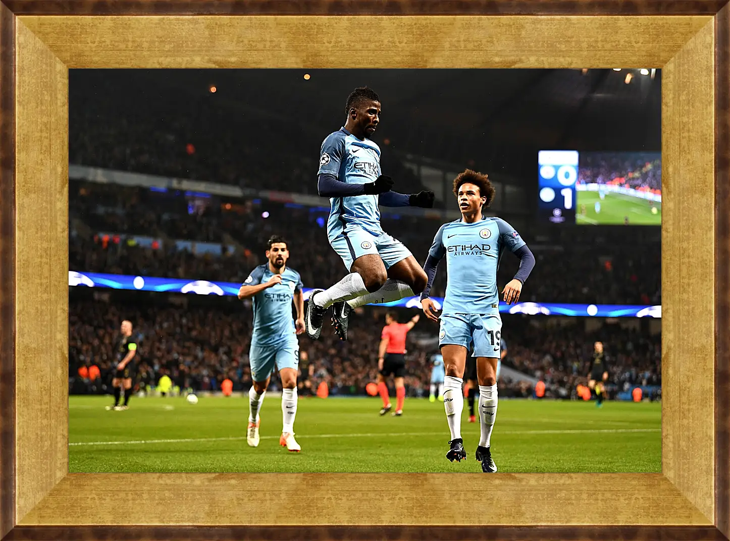 Картина в раме - Празднование гола. Манчестер Сити. Manchester City