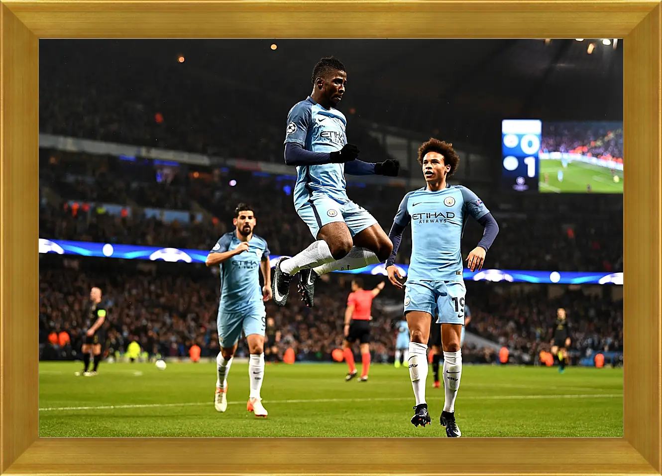 Картина в раме - Празднование гола. Манчестер Сити. Manchester City