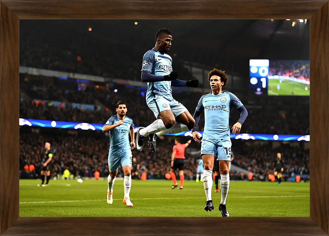 Картина в раме - Празднование гола. Манчестер Сити. Manchester City