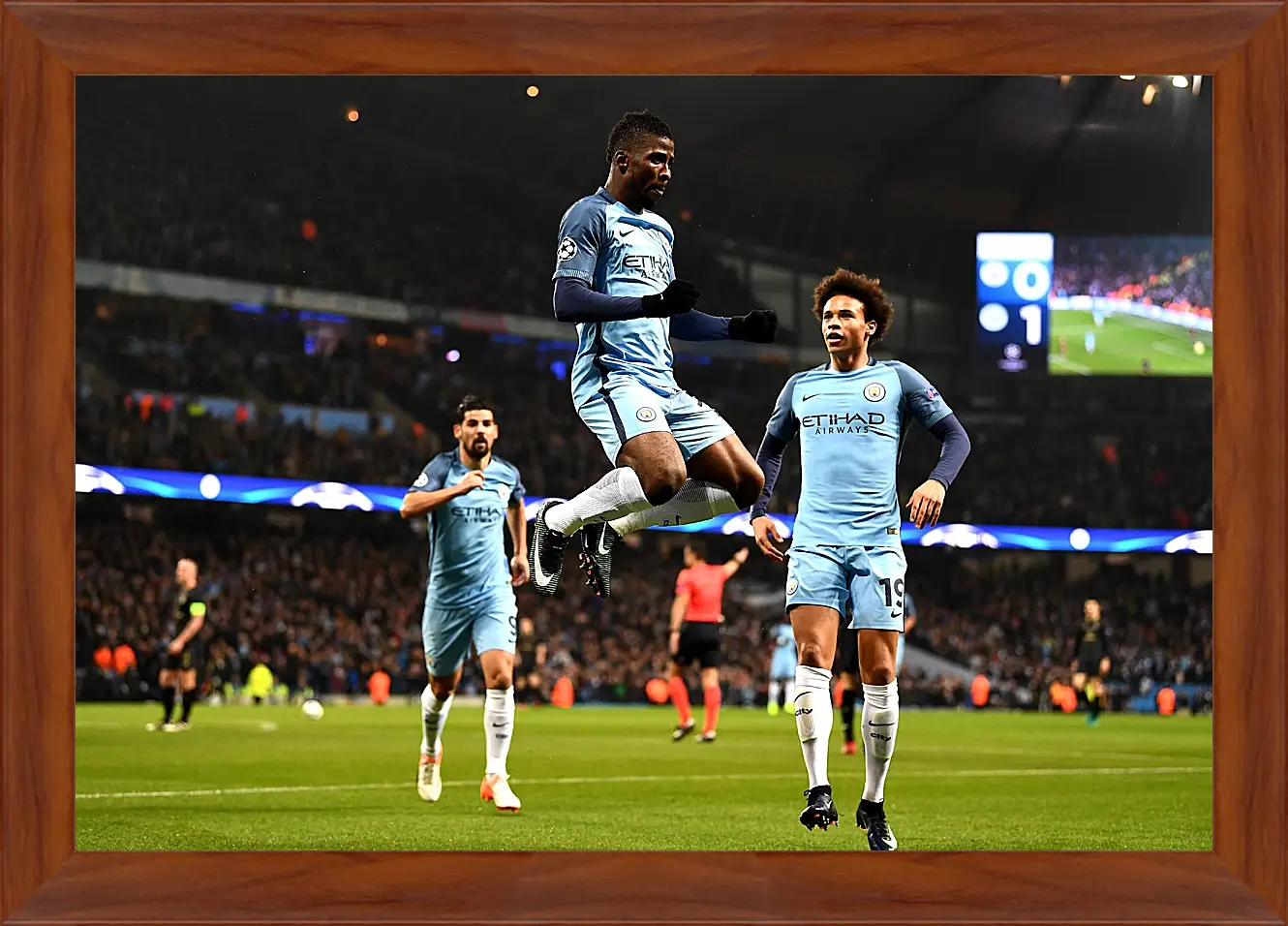 Картина в раме - Празднование гола. Манчестер Сити. Manchester City