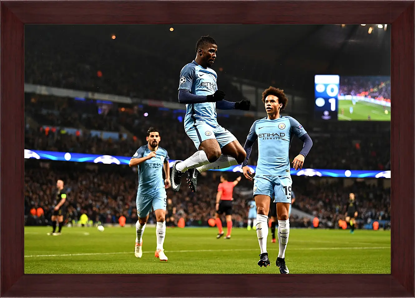 Картина в раме - Празднование гола. Манчестер Сити. Manchester City