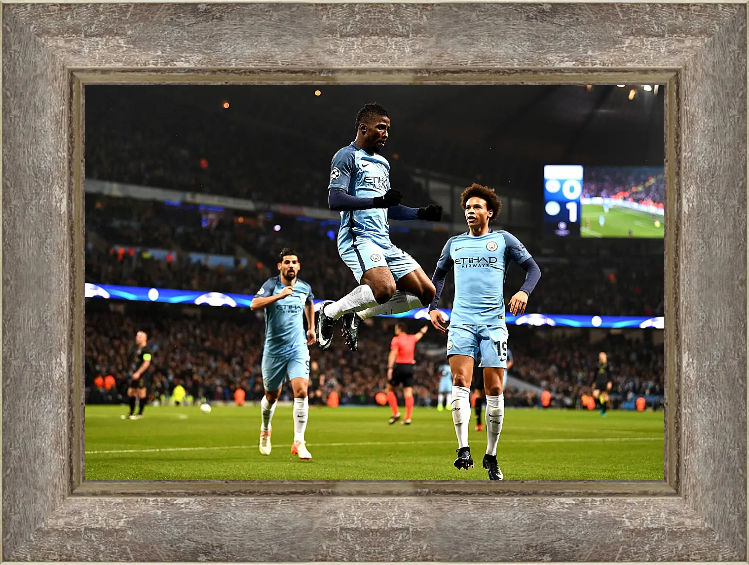 Картина в раме - Празднование гола. Манчестер Сити. Manchester City