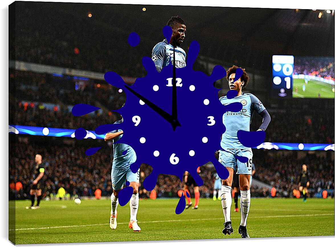 Часы картина - Празднование гола. Манчестер Сити. Manchester City