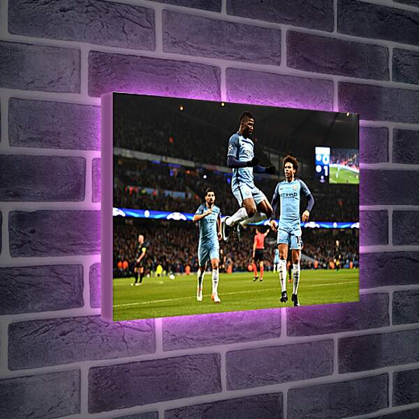Лайтбокс световая панель - Празднование гола. Манчестер Сити. Manchester City